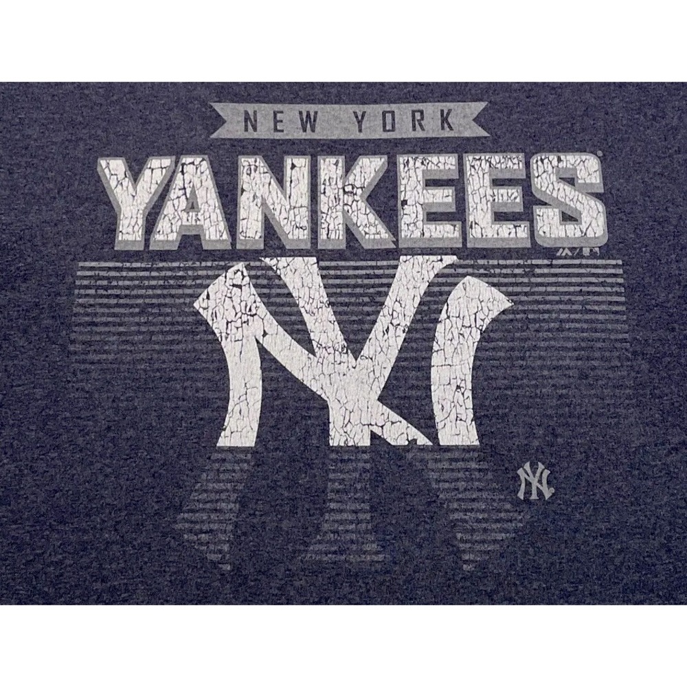 New York Yankees T Shirt Mens Size XL Blue Short Sleeve Majestic MLB
